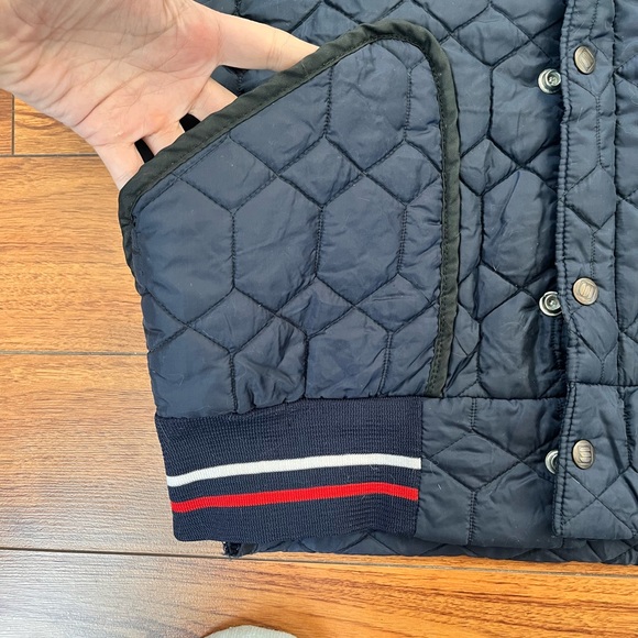 Vintage Neutral Gender Navy Quilted Bomber Jacket - Picture 4 of 14